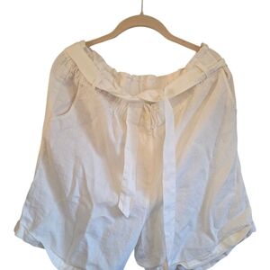 J. Jill White High-Waist Tie Front Shorts